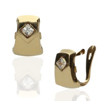 Pendiente trapecio Oro 18K