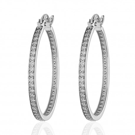 Aros ¨Shine¨Oro Blanco 18K 20mm