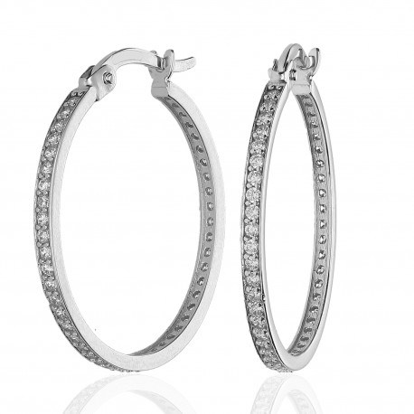 Aros ¨Shine¨Oro Blanco 18K 20mm