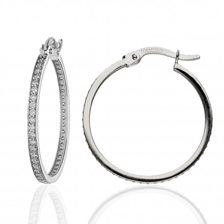 Aros ¨Shine¨Oro Blanco 18K 20mm