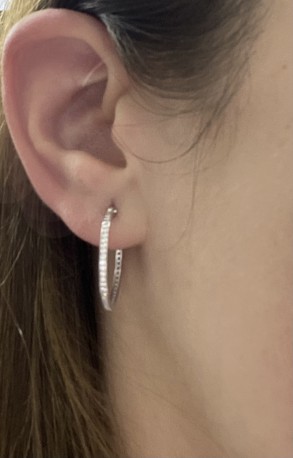 Aros ¨Shine¨Oro Blanco 18K 20mm