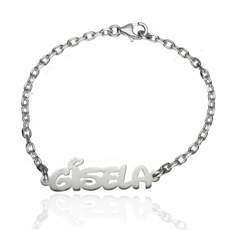Pulsera plata nombre Disney