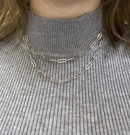 Gargantilla ¨Locker¨plata 40cm