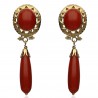 Pendientes coral ¨LOLITA¨Oro 18K