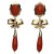 Pendientes coral ¨LOLA¨Oro 18K