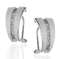Pendientes Oro 18K banda circonitas