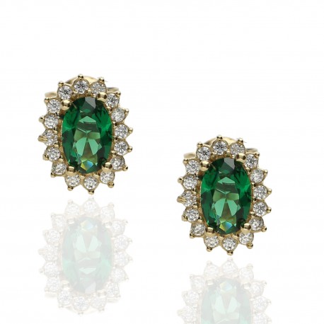 Pendientes ¨Sofía¨ Oro 18K Esmeralda