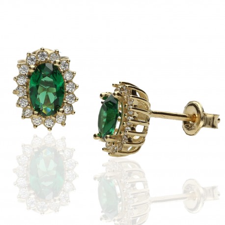 Pendientes ¨Sofía¨ Oro 18K Esmeralda