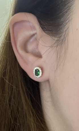 Pendientes ¨Sofía¨ Oro 18K Esmeralda