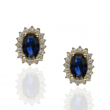 Pendientes ¨Sofía¨ Oro 18K Zafiro