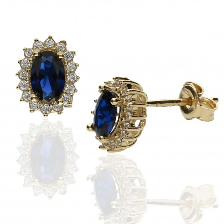 Pendientes ¨Sofía¨ Oro 18K Zafiro