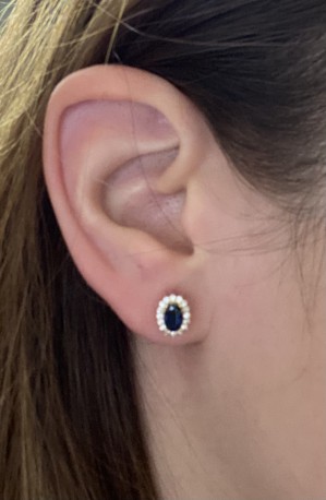 Pendientes ¨Sofía¨ Oro 18K Zafiro