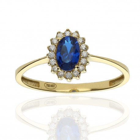 Anillo ¨Sofia¨ Oro 18K Zafiro