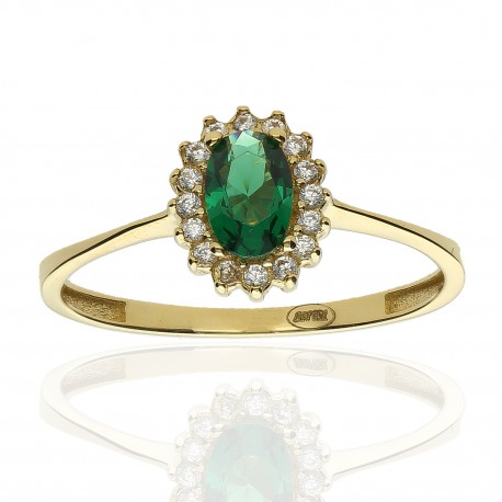 Anillo ¨Sofia¨ Oro 18K Esmeralda