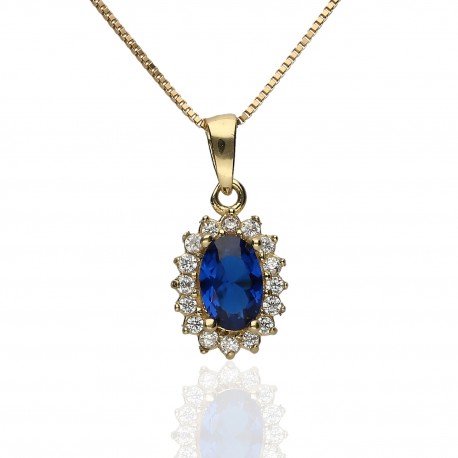 Colgante ¨Sofía" Oro 18K Zafiro