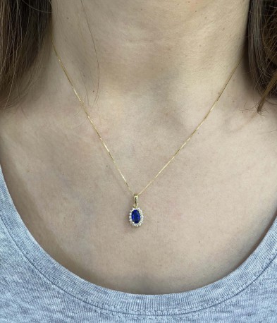 Colgante ¨Sofía" Oro 18K Zafiro