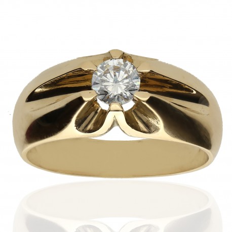 Solitario ¨Mónaco¨ oro 18K