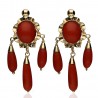 Pendientes coral ¨MANUELA¨Oro 18K