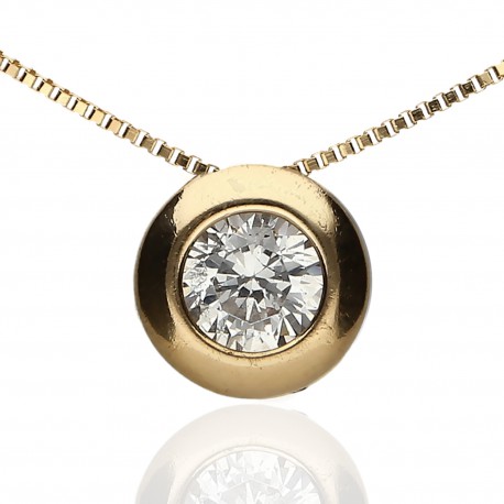 Gargantilla Oro 18K Chatón circonita