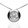 Gargantilla Oro blanco 18K Chatón circonita
