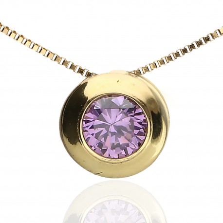 Gargantilla Oro 18K Chatón amatista