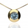 Gargantilla Oro 18K Chatón aguamarina
