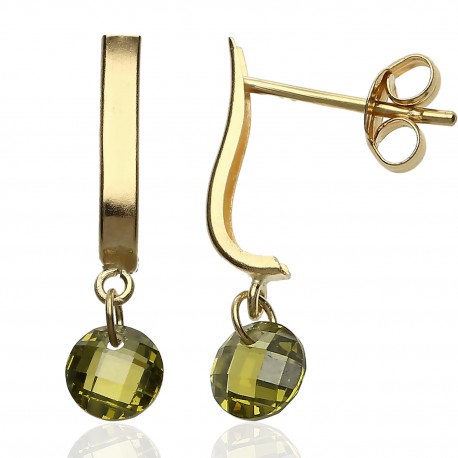 Pendientes ¨Paola¨ Oro 18K peridoto