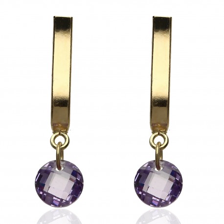 Pendientes ¨Paola¨ Oro 18K amatista