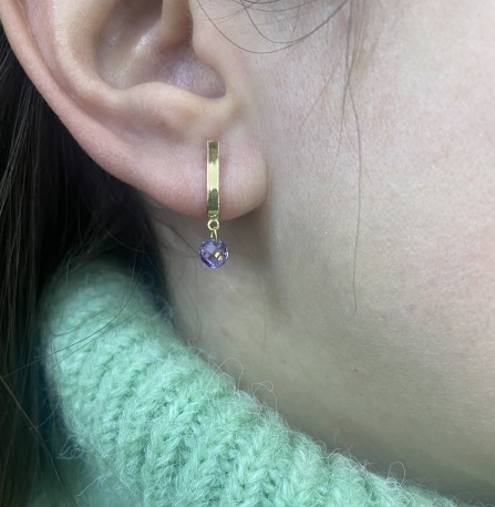 Pendientes ¨Paola¨ Oro 18K amatista