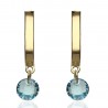 Pendientes ¨Paola¨ Oro 18K topacio azul