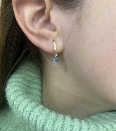 Pendientes ¨Paola¨ Oro 18K topacio azul