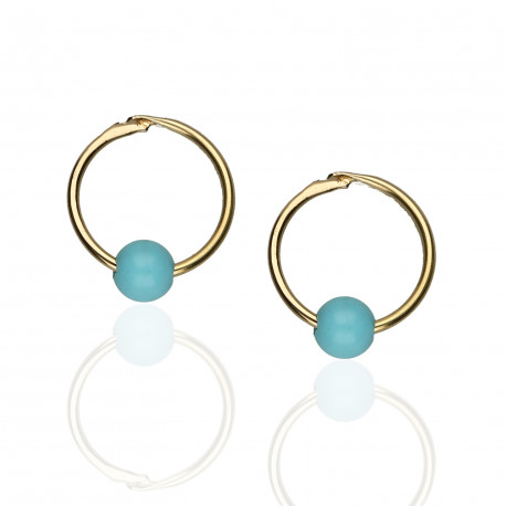 Aros Turquesa Oro 18K 10mm