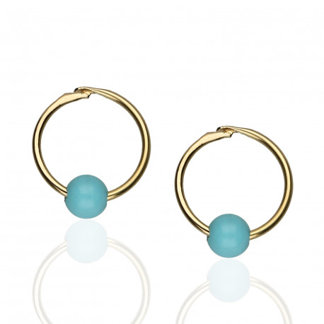 Aros Turquesa Oro 18K 12mm