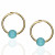 Aros Turquesa Oro 18K 14mm