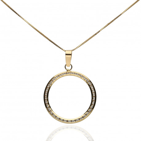 Colgante¨Maxi Disc¨Oro 18K circonitas