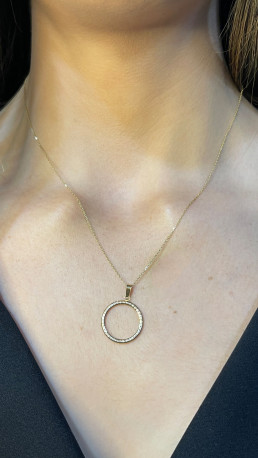 Colgante¨Maxi Disc¨Oro 18K circonitas