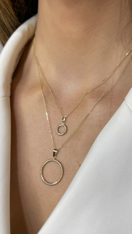 Colgante¨Maxi Disc¨Oro 18K circonitas