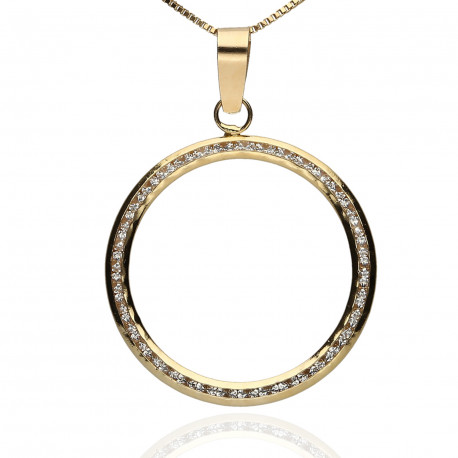 Colgante¨Maxi Disc¨Oro 18K circonitas