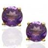 Pendientes oro 18K amatista natural