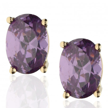 Pendientes amatista ¨Mery¨ Oro 18K 