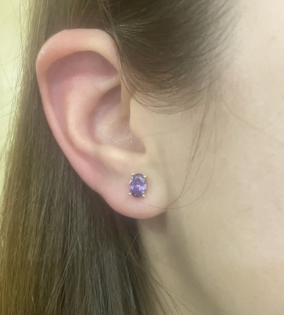 Pendientes amatista ¨Mery¨ Oro 18K 