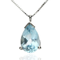 Gargantilla Aguamarina Oro Blanco 18K