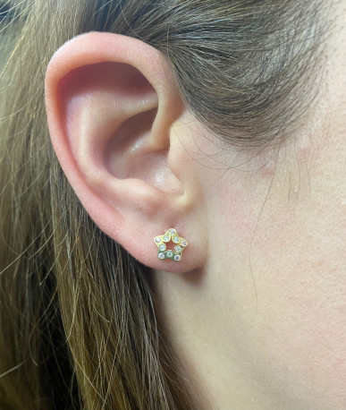 Pendientes ¨Pink Star¨Oro 18K