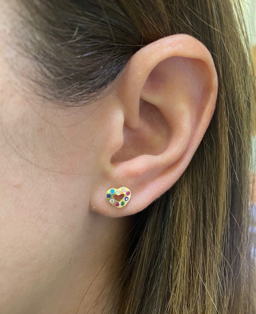 Pendientes ¨Colour Heart¨Oro 18K