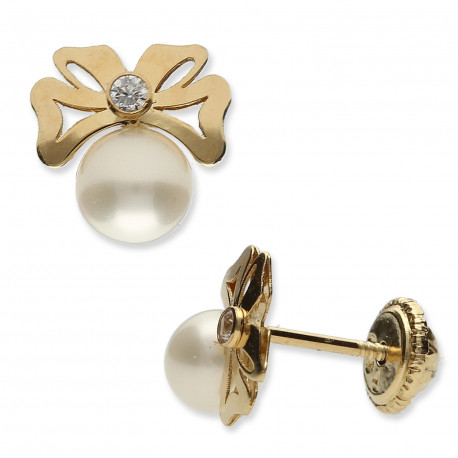 Pendientes ¨Lazy¨Oro 18K