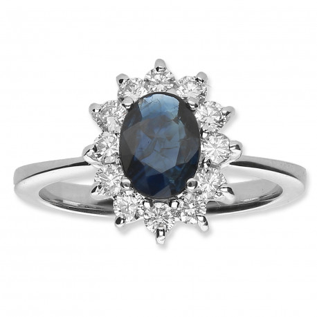 Anillo ¨Royal¨ Oro 18K Zafiro y diamantes