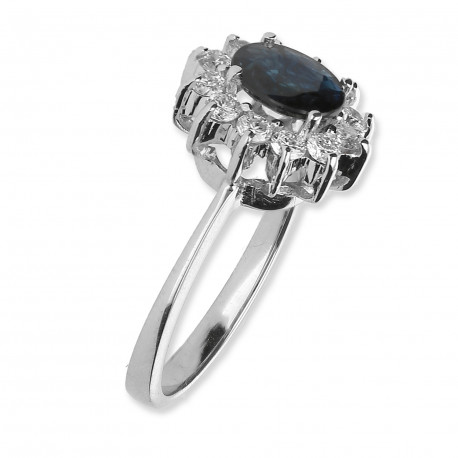 Anillo ¨Royal¨ Oro 18K Zafiro y diamantes