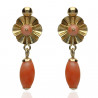 Pendientes ¨Carmen¨Oro 18K y Coral natural