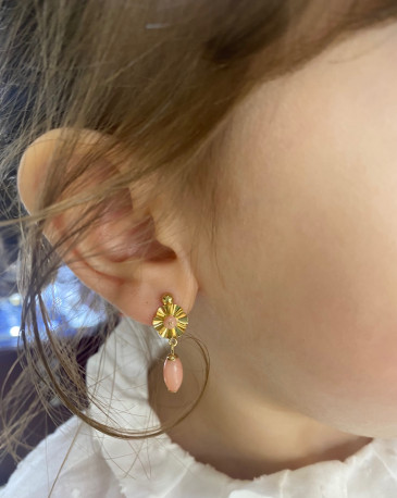 Pendientes ¨Carmen¨Oro 18K y Coral natural