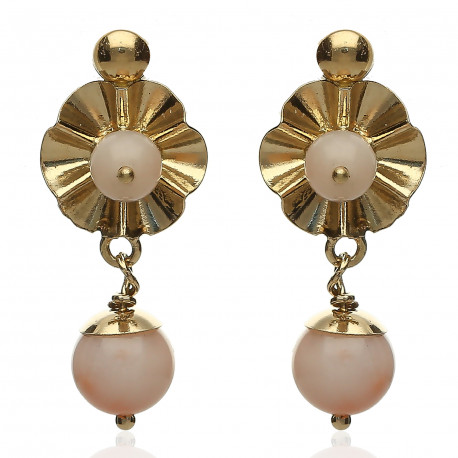 Pendientes ¨Lucía¨Oro 18K y Coral natural